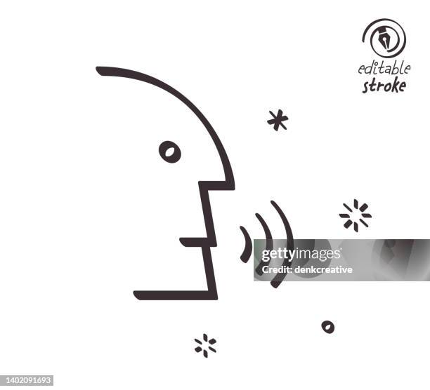 playful line illustration for voice assistant - using smart speaker stock illustrations