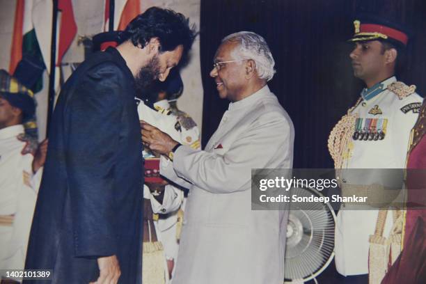 President K R Narayanan presenting Padma Shree award to Film Director Shekhar Kapur in New Delhi. The Padma Awards are one of the highest civilian...