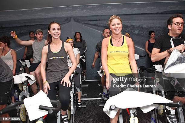 Barbara Bush and Jenna Bush Hager host SoulCycle charity ride to benefit the Global Health Corps on February 29, 2012 in West Hollywood, California.