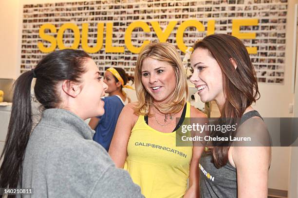 Jenna Bush Hager and Barbara Bush host SoulCycle charity ride to benefit the Global Health Corps on February 29, 2012 in West Hollywood, California.