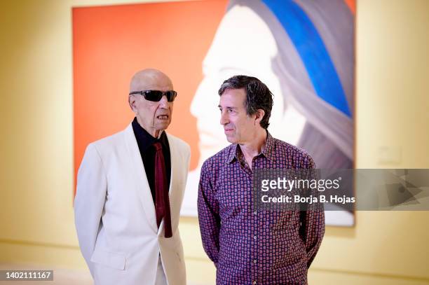 American painter Alex Katz with his son Vincent Katz attends to the presentation of his exhibition at National Thyssen-Bornemisza Museum on June 10,...