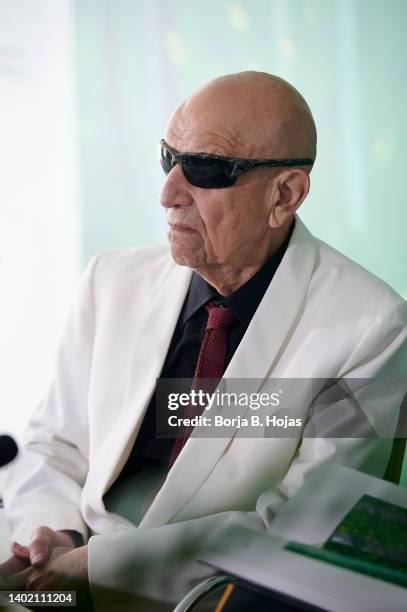 American painter Alex Katz attends to the presentation of his exhibition at National Thyssen-Bornemisza Museum on June 10, 2022 in Madrid, Spain.