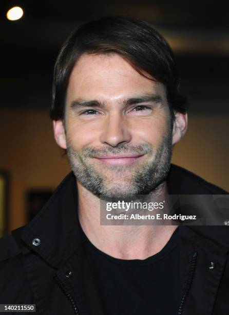 Actor Sean William Scott arrives at Magnet Releasing's Los Angeles Screening of 'Goon' at DGA Theater on February 29, 2012 in Los Angeles, California.