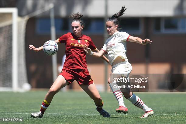 Monica Renzotti of AC Milan in action during the Women's Primavera Final Four match between AS Roma U19 and AC Milan U19 at Centro Preparazione...