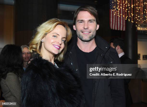 Actress Mena Suvari and actor Sean William Scott arrive at Magnet Releasing's Los Angeles Screening of 'Goon' at DGA Theater on February 29, 2012 in...