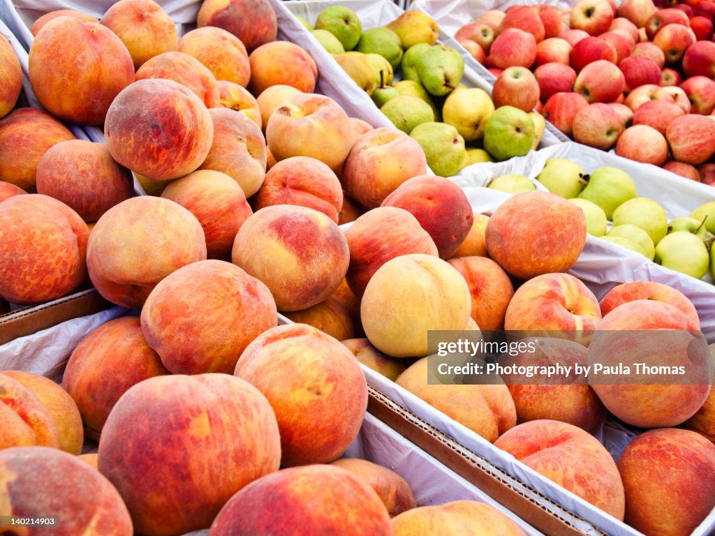 Baskets of variety of fruits