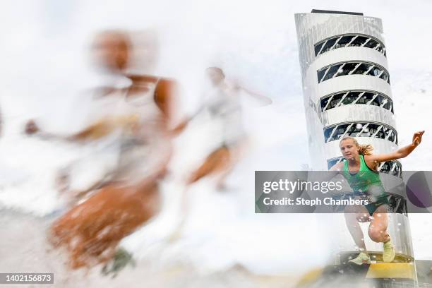 Malia Pivec of Oregon competes in the women's 3000 meter steeplechase during the NCAA Division I Men's and Women's Outdoor Track & Field...