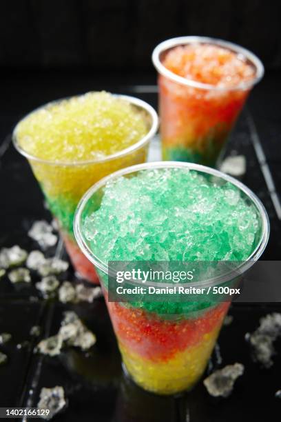 wide angle photography of summer drink called slush - creme glacé stock pictures, royalty-free photos & images