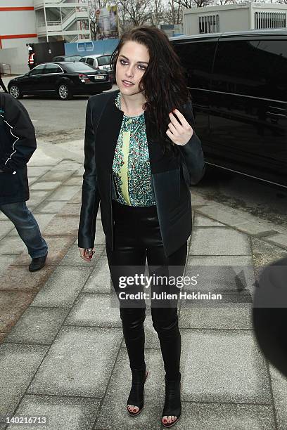Kristen Stewart attends the Balenciaga Ready-To-Wear Fall/Winter 2012 show as part of Paris Fashion Week on March 1, 2012 in Paris, France.