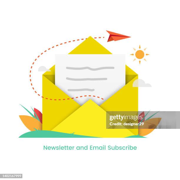 newsletter and email subscribe vector design. - subscription stock illustrations