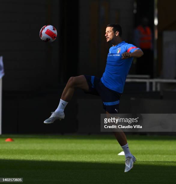 Luiz Felipe of Italy in action during a Italy training session at Molineux on June 10, 2022 in Wolverhampton, England.