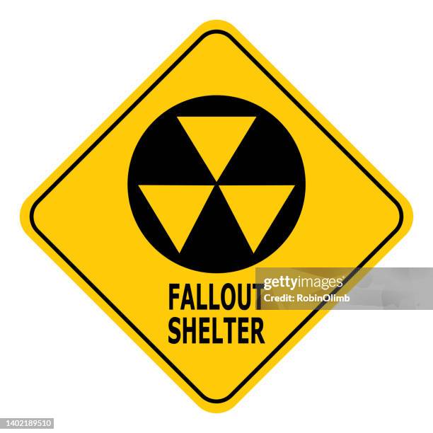 fallout shelter straßenschild - fallout shelter stock-grafiken, -clipart, -cartoons und -symbole