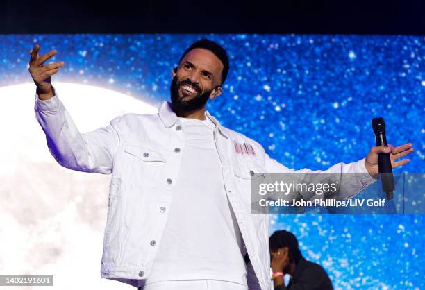 Craig David performs in concert following day two of the LIV Golf Invitational - London at The Centurion Club on June 10, 2022 in St Albans, England.