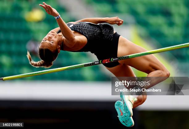 Anna Hall of Florida competes in the heptathlon high jump during the NCAA Division I Men's and Women's Outdoor Track & Field Championships at Hayward...