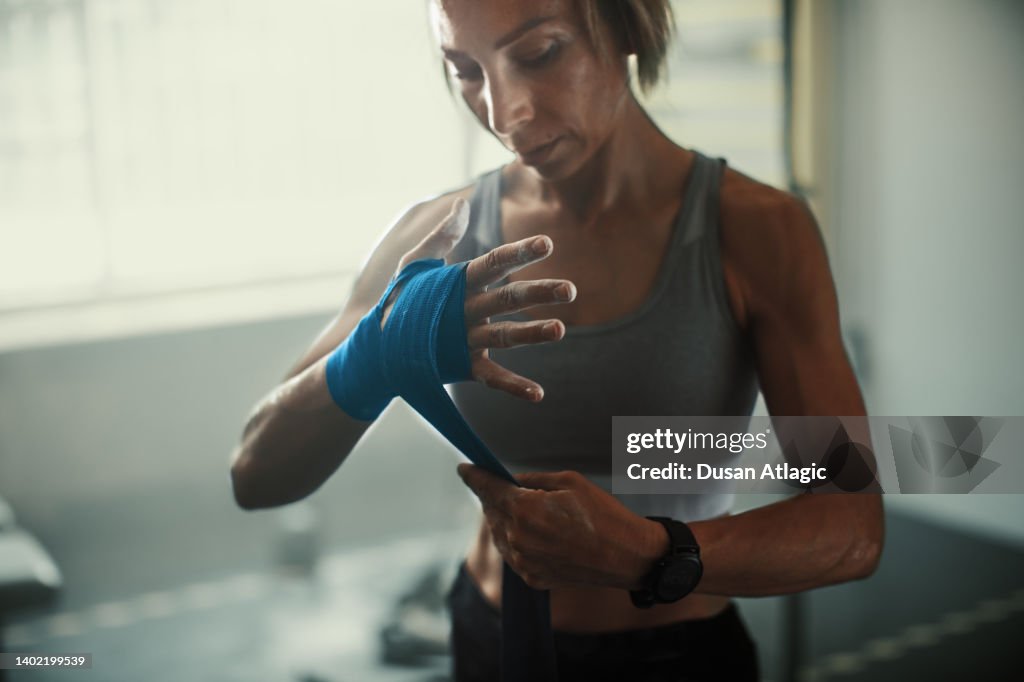 A Beautiful And Strong Athletic Woman Working Hard In Gym High-Res Stock  Photo - Getty Images