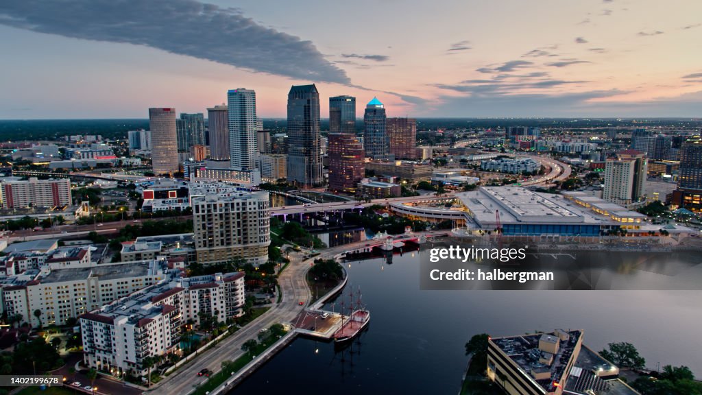 Aerial view of Tampa, Florida Skyline