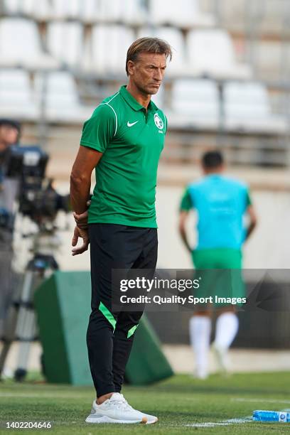 Herve Renard, Manager of Saudi Arabia looks on during the international friendly match between Saudi Arabia and Venezuela at Estadio Enrique Roca on...