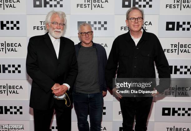 Ron Yerxa, Tom Perrota and Albert Berger attend the "Somewhere In Queens" premiere during the 2022 Tribeca Festival at BMCC Tribeca PAC on June 10,...