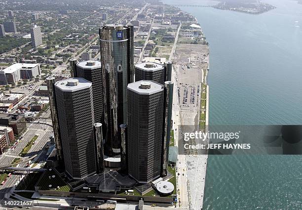 The world wide headquarters of General Motors is pictured 13 July, 2006 in downtown Detroit, Michigan. General Motors Corp. Rick Wagoner the chief...