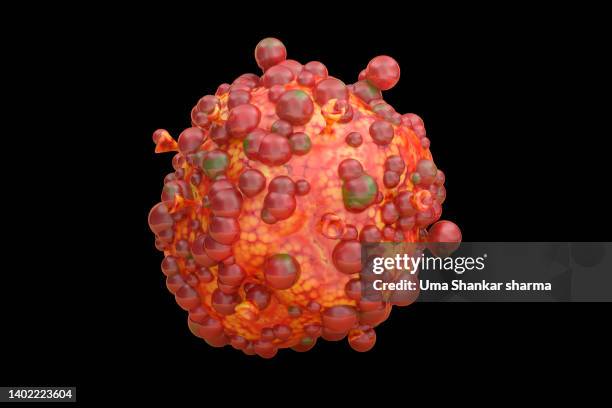 monkeypox viruse against black background - chickenpox stock pictures, royalty-free photos & images