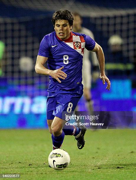 Ognjen Vukojevic of Croatia during the International Friendly between Croatia and Sweden at the Maksimir Stadium on February 29, 2012 in Zagreb,...