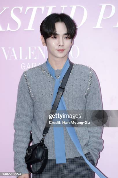 Key of South Korean boy band SHINee attends the photocall for VALENTINO 'Garavani Rockstud Pet' Pop-Up Store Opening on June 10, 2022 in Seoul, South...