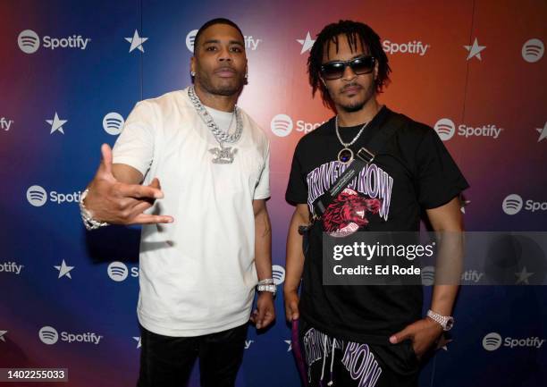 Nelly and T.I. Visit Spotify House during CMA Fest at Ole Red on June 10, 2022 in Nashville, Tennessee.