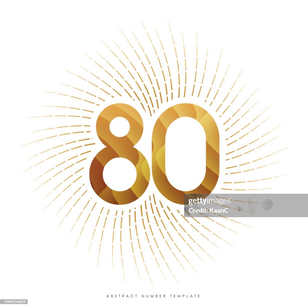 Abstract number, Anniversary logo template isolated, anniversary number, sunburst anniversary vector stock illustration