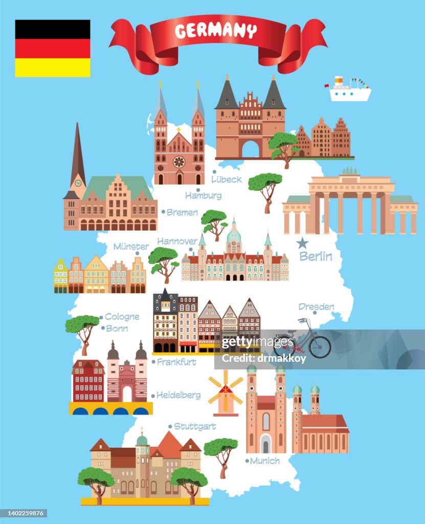 Cartoon Map of Germany