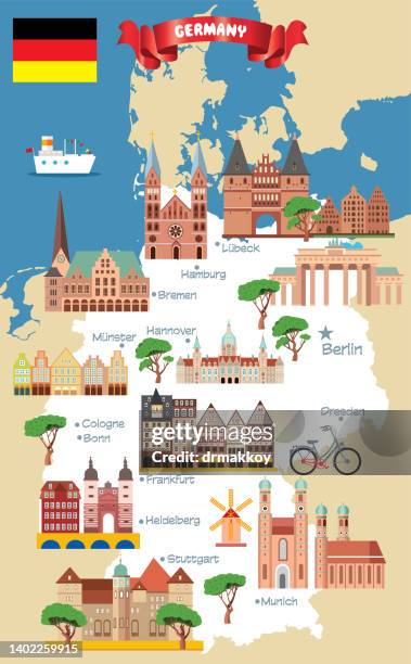 bildbanksillustrationer, clip art samt tecknat material och ikoner med cartoon map of germany - nordrhein westfalen