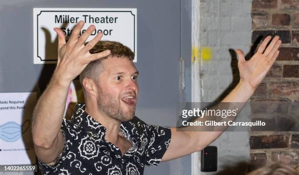 Actor Andrew Bancroft aka Jelly Donut is seen leaving the 'Freestyle Love Supreme' hip-hop improv show on June 10, 2022 in Philadelphia, Pennsylvania.