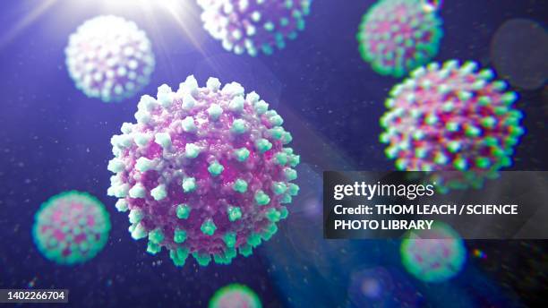 ilustraciones, imágenes clip art, dibujos animados e iconos de stock de hepatitis b virus particles, illustration - virus de la hepatitis