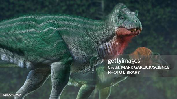 artwork of tyrannosaurus pair - tyrannosaurus rex stock-grafiken, -clipart, -cartoons und -symbole