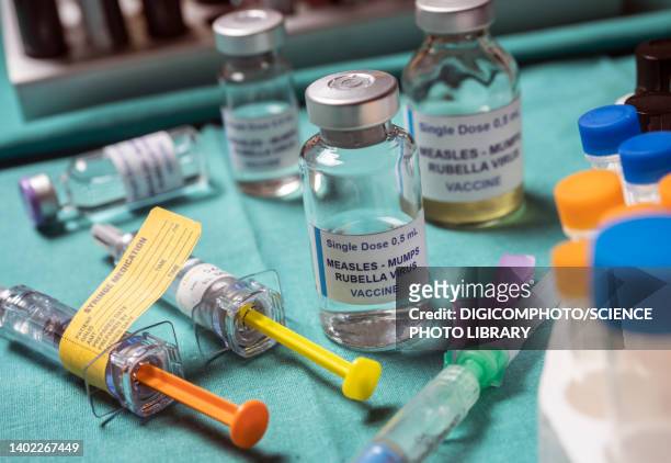 mmr vaccine, conceptual image - 三種混合予防接種 ストックフォトと画像