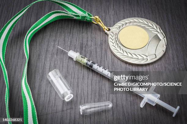 doping in sport, conceptual image - doping stockfoto's en -beelden