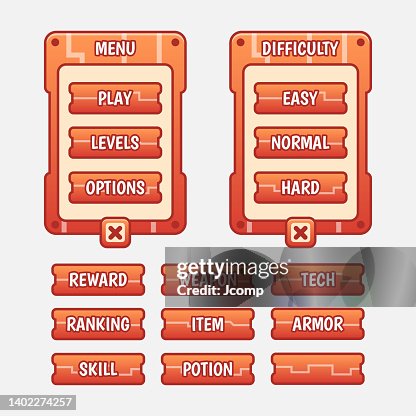 Digital Level Gui Vector Game Template Gui Kit Interface Level Selection Multi Stage ...