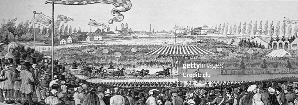 Munich Beer Fest 1845, Royal carriage driving by to the Royal tent