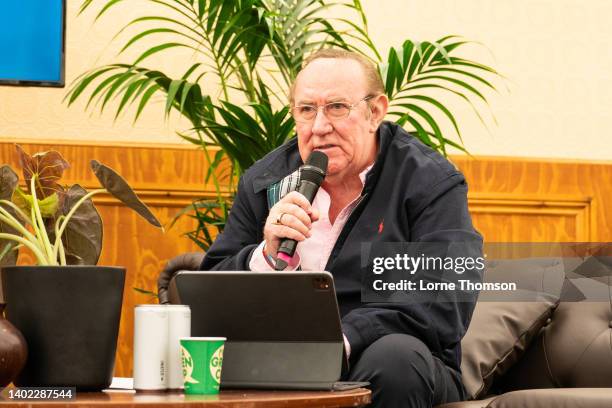 Andrew Neil interviews Rory Stewart during Kite Festival 2022 at Kirtlington Park on June 11, 2022 in Kidlington, Oxfordshire.