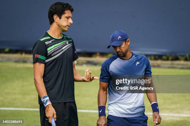 Raven Klaasen of South Africa and Marcelo Melo of Brasil during the Men's Doubles Semi Finals match between Raven Klaasen of South Africa and Marcelo...