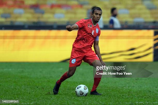 Jamal Bhuyan of Bangladesh in action during the AFC Asian Cup Qualifier third round Group E match between Bangladesh and Turkmenistan at Bukit Jalil...