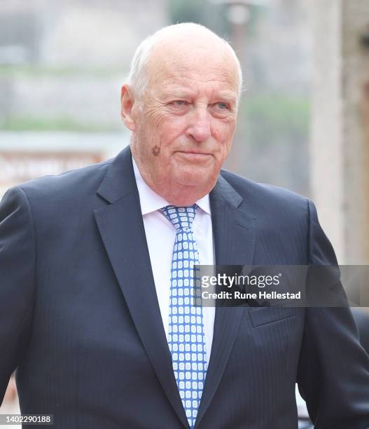 King Harald attends the opening of the National Museum on June 11, 2022 in Oslo, Norway.