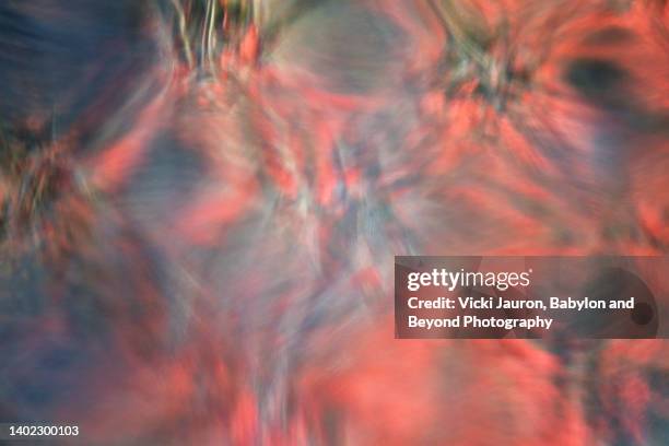 abstract of red foliage in water - impressionism art stock pictures, royalty-free photos & images