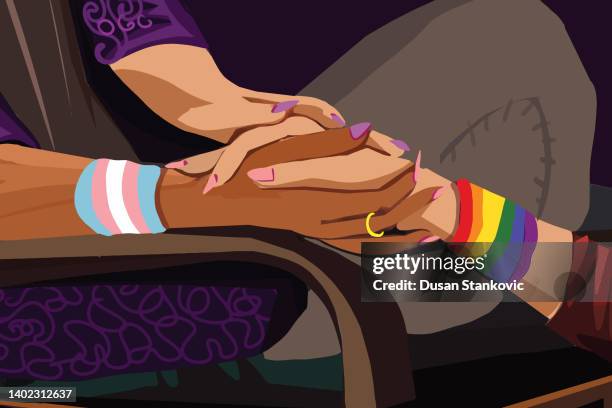 hold my hand - bisexual flower stock illustrations