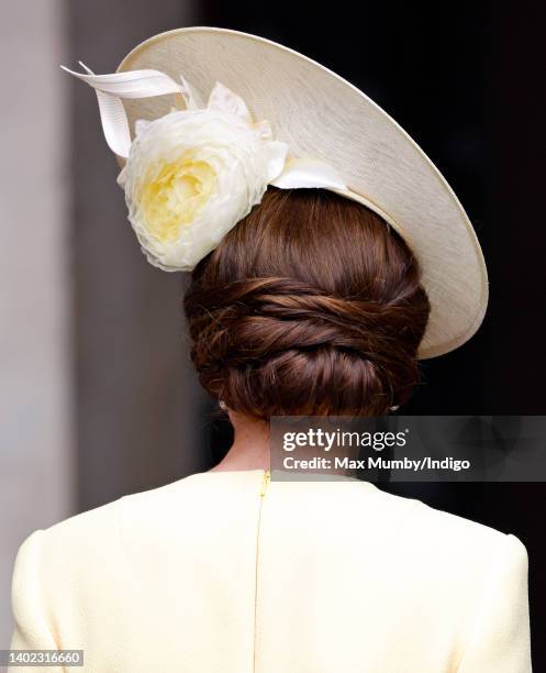 Catherine, Duchess of Cambridge attends a National Service of Thanksgiving to celebrate the Platinum Jubilee of Queen Elizabeth II at St Paul's...