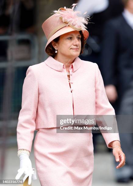 Sylvana Windsor, Countess of St Andrews attends a National Service of Thanksgiving to celebrate the Platinum Jubilee of Queen Elizabeth II at St...