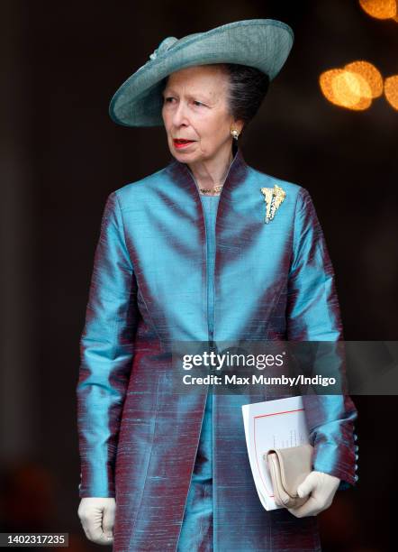 Princess Anne, Princess Royal attends a National Service of Thanksgiving to celebrate the Platinum Jubilee of Queen Elizabeth II at St Paul's...