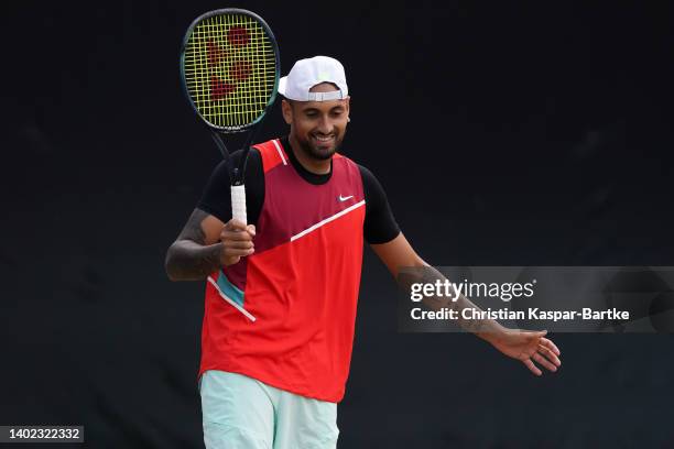 Nick Kyrgios of Australia reacts during the Men`s Singles Semi-final match between Andy Murray of Great Britain and Nick Kyrgios of Australia during...