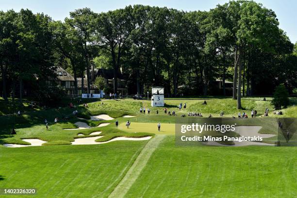 General view of the third green during the third round of the RBC Canadian Open at St. George's Golf and Country Club on June 11, 2022 in Etobicoke,...
