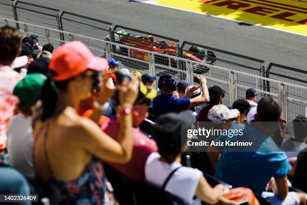 Carlos Sainz of Ferrari and Spain during the third free practice ahead of the F1 Grand Prix of Azerbaijan at Baku City Circuit on June 11, 2022 in...