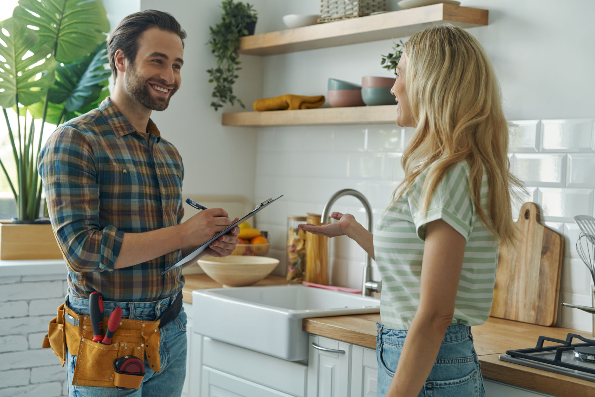 plumber consulting homeowner